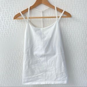 Karma brand Double Spaghetti Strap Tank Top- white